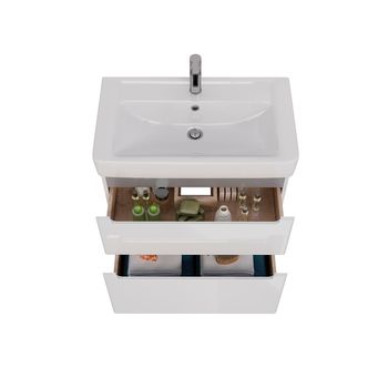 Товар: Тумба Lemark BUNO 80 см под 1 раковину, подвесная/напольная, 2 ящика, цвет планки: Серый, цвет корпу LM04B80T - фото 2 Тумба Lemark BUNO 80 см под 1 раковину, подвесная/напольная, 2 ящика, цвет планки: Серый, цвет корпу LM04B80T — фото 2, Тумбы под раковину