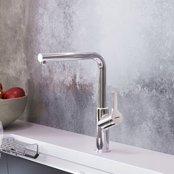 710771000 Merkur, смеситель для кухни L-излив, с каналом для фильтрованной воды, хром — фото 1, Смесители для кухни