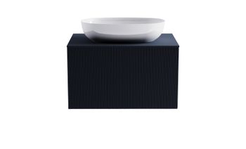 Тумба М-40 80см 1ящ RAL7024 мат./волна, раковина Атрия бел гл, столешница Solid в цвете 4631177714801 — фото 1, Тумбы с раковиной