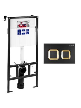 SET Инсталляция Sava Fix Slim + клавиша смыва черный матовый + золото глянец квадр. SMART SET40006489 — фото 3, Инсталляции для унитазов