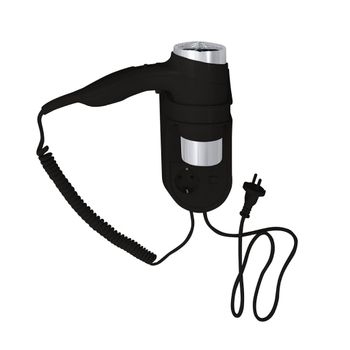 945233058 HOTEL Фен с держателем и розеткой черный BEMETA — фото 1, Фены для общественных мест