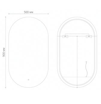 Товар: Зеркало NERO-промо BLACK (500*900*45) LED с сенсорным выключателем 2450902 - фото 2 Зеркало NERO-промо BLACK (500*900*45) LED с сенсорным выключателем 2450902 — фото 2, Зеркала в ванную комнату