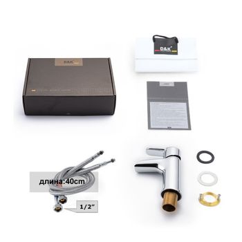 Смеситель для раковины D&K Rhein DA1392801, хром — фото 2, Смесители для раковины