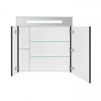 VICTORIA NORD Black Edition Зеркальный шкаф 80, черный глянец, ROCA ZRU9000100 — фото 2, Зеркальные шкафы в ванную