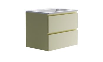 Нижний шкаф Альфа 70 с 2 ящиками бежевый (RAL1013 матовый) + Раковина "Альфа 70" 03060004ral1013+04010006 — фото 3, Тумбы с раковиной