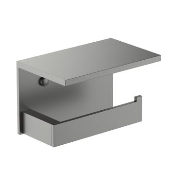 Бумагодержатель с полкой для телефона Timo Petruma 15243/18 черное золото — фото 1, Держатели туалетной бумаги