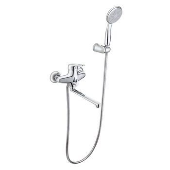 Luna Смеситель для ванны, плоск.пов.излив 200мм лейка, р/ОД, хром, LM, LM4113C — фото 1, Лейки для душа