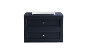 Тумба Классик 90см 2ящ RAL7024 мат., раковина Ретро бел глянц, столешница Solid в цвете 4631177715822 — фото 2, Тумбы с раковиной