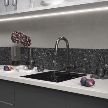 Кухонная мойка Reflexion Iseo RX2265BL оружейная сталь — фото 237, Кухонные мойки