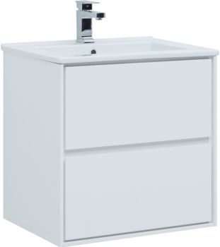 Тумба под раковину Aquanet Милан 65 белый глянец 00339965 — фото 1, Тумбы под раковину