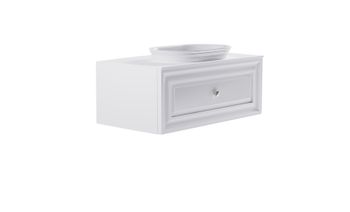 Тумба Шарм 90см 1ящ белый матовый, раковина Шарм бел глянец и столешницей Solid бел матовый 4631177715112 — фото 3, Тумбы с раковиной
