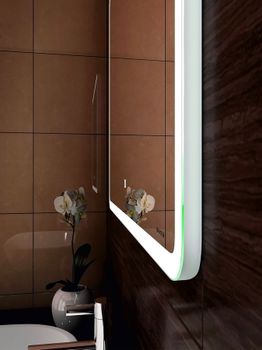 BOND M39ZE-10080 Зеркало прямоугольное 100х80см с LED подсветкой и сенсорным диммером — фото 17, Зеркала в ванную комнату