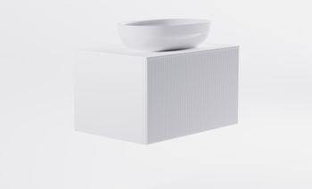Тумба М-40 70см 1ящ белый матовый./волна, раковина Атрия бел глянец, столешница Solid бел матовый 4631177714757 — фото 6, Тумбы с раковиной