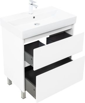 Тумба с раковиной Aquanet Nova Lite 2.0 75 напольная цв. белый глянец 00348195 — фото 10, Тумбы с раковиной