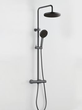 BOND B12-8277 Душевая стойка с термостатом и тропическим душем — фото 11, Душевые стойки