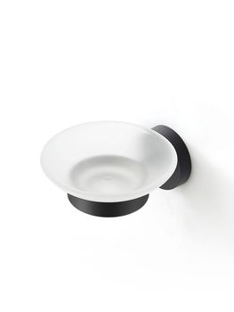 Мыльница, черный матовый, матовое стекло, сплав металлов, Sena, IDDIS, SENSBG0i42 — фото 1, Аксессуары для ванной