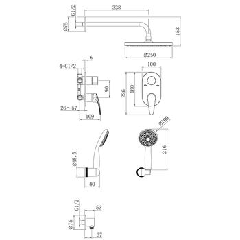 Смеситель Lemark Linara LM0429C для душа, встраиваемый — фото 1, Смеситель для душа