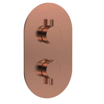 AQM8806BC Siena Встраиваемый термостат на 3 потр. в комплекте с внутр. частью, медь шлифованная — фото 1, Смесители