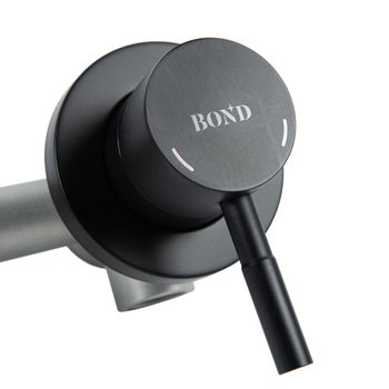 BOND Smart B68-4288 Смеситель настенный для раковины с внутренней частью, однорычажный черный матовый — фото 3, Смесители для раковины