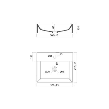 Умывальник накладной/подвесной, белый глянцевый, Bild, IDDIS, BILWS50i27 — фото 1, Раковины