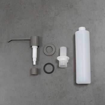 Expert Дозатор для мойки в цвет мойки и смесителя, серый шелк, LM, LM8201PGS — фото 3, Дозаторы для кухонных моек