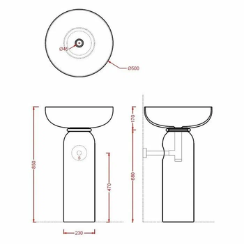 Кольцо для пьедестала Artceram Jolie цвет черный матовый ACA073 17 — фото 2, Раковины