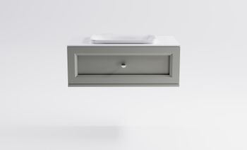 Тумба Классик 90 с 1ящ NCS S 3502-Y мат. с раковиной Ретро бел гл. и столешницей Solid бел гл. 4631177714122 — фото 1, Тумбы с раковиной