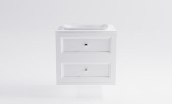 Тумба Классик 70см 2ящ белый мат., раковина Ретро бел глянц, столешница Solid белый мат. 4631177715716 — фото 1, Тумбы с раковиной