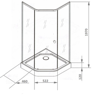 Уголок ZEР91FR душевой PARLY с поддоном (90х90х197) — фото 8, Душевые уголки