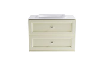 Товар: Тумба Классик 90 с 2ящ RAL1013 мат. с раковиной Ретро бел гл. и столешницей Solid бел гл. 4631177714375 - фото 2 Тумба Классик 90 с 2ящ RAL1013 мат. с раковиной Ретро бел гл. и столешницей Solid бел гл. 4631177714375 — фото 2, Тумбы с раковиной