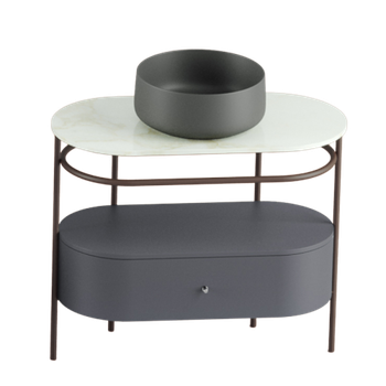 Ящик выдвижной Artceram Flair 4.0 деревянный для металлической консоли цвет peacock ACM038 57 — фото 1, Мебель для ванной