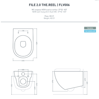 Унитаз Artceram File 2.0 подвесной безободковый saniglaze турбо смыв the.reel цвет brown matera FLV006 41 00 — фото 4, Подвесные унитазы
