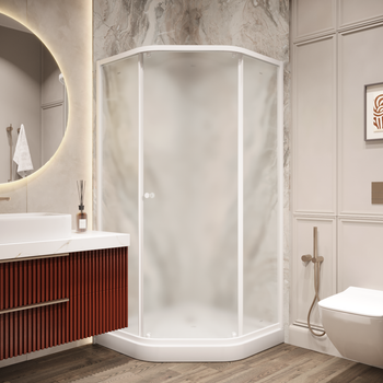 Уголок ZEР91FR душевой PARLY с поддоном (90х90х197) — фото 5, Душевые уголки