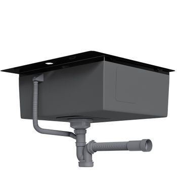 Кухонная мойка Reflexion Iseo RX2265BL оружейная сталь — фото 466, Кухонные мойки