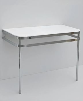 Консоль, Artceram, Azuley напольная/пристенная цвет белый/хром AZA003 71 01 — фото 1, Консоли