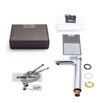 Смеситель для раковины D&K Rhein DA1392001, хром — фото 2, Смесители для раковины