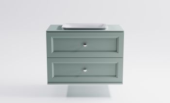 Тумба Классик 100см 2ящ NCS S 3005-B80G мат., раковина Ретро бел глянц, столешница Solid в цвете 4631177715846 — фото 1, Тумбы с раковиной