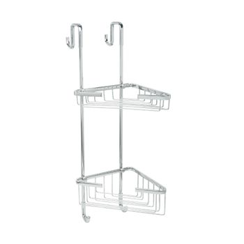 Полка для душевой кабины угловая Fixsen двухэтажная хром латунь FX-853-2 — фото 1, Полки для ванной и душа