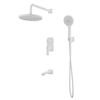 Душевая система с тропическим душем, ручным душем и изливом IDDIS Ray белый матовый (RAYWT03i68) — фото 2, Душевые системы