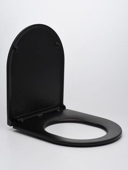 AQM1206 Сиденье тонкое быстросъемное с микролифтом, цвет черный матовый AQM1206MB — фото 1, Сиденья для унитаза