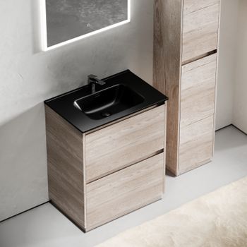 Тумба под раковину SANCOS Libra Floor напольная, 690х450х840, c двумя ящиками оснащенными доводчиками, дуб галифакс натуральный, арт. LB70FEG — фото 10, Тумбы под раковину