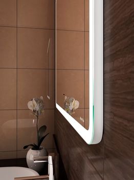 BOND M39ZE-10080 Зеркало прямоугольное 100х80см с LED подсветкой и сенсорным диммером — фото 19, Зеркала в ванную комнату