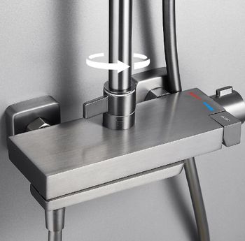 Душевая система BELZ B24672-3, оружейная сталь — фото 3, Душевые системы