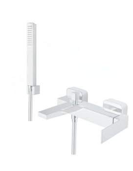 Смеситель на борт ванны Fiore KUBE 100BB8552, белый — фото 1, Смесители на борт ванны