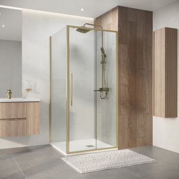 Товар: Душевое ограждение Niagara Nova NG-44-10ASG-A100SG-34 (100х100х195) квадрат,раздвижная,золото сатин,стекло прозрачное,2 места - фото 3 Душевое ограждение Niagara Nova NG-44-10ASG-A100SG-34 (100х100х195) квадрат,раздвижная,золото сатин,стекло прозрачное,2 места — фото 3, Душевые уголки