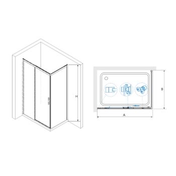 Душевой уголок RGW LE-41-1B (LE-12B + Z-060-2B) 1400x800 341241148-014 — фото 1, Душевые уголки