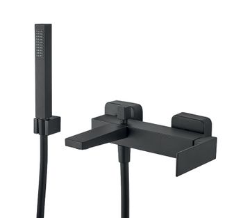 Смеситель на борт ванны Fiore KUBE 100NN8552, черный — фото 1, Смесители на борт ванны