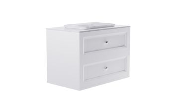 Товар: Тумба Классик 90 с 2ящ белый мат. с раковиной Ретро бел гл. и столешницей Solid бел гл. 4631177714399 - фото 4 Тумба Классик 90 с 2ящ белый мат. с раковиной Ретро бел гл. и столешницей Solid бел гл. 4631177714399 — фото 4, Тумбы с раковиной