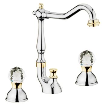 Смеситель для раковины Webert Karenina KA750202017, хром/золото — фото 1, Смесители для раковины