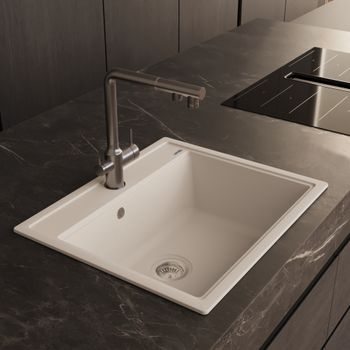 Товар: Кухонная мойка ABBER Quarz AQ2902W белый - фото 2 Кухонная мойка ABBER Quarz AQ2902W белый — фото 2, Кухонные мойки